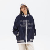 Unisex Jacket Vintage Baseball Uniform Jacket Men's and Women's Loose Embroidered Corduroy Jacket
